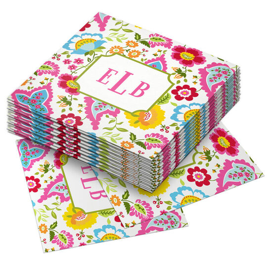 Bright Floral Paper Coaster Set